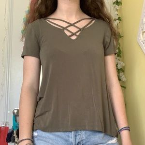 Olive American Eagle tee